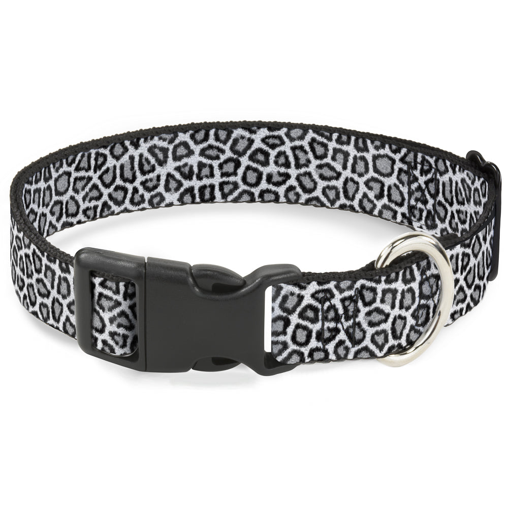 Plastic Clip Collar - Leopard White Plastic Clip Collars Buckle-Down