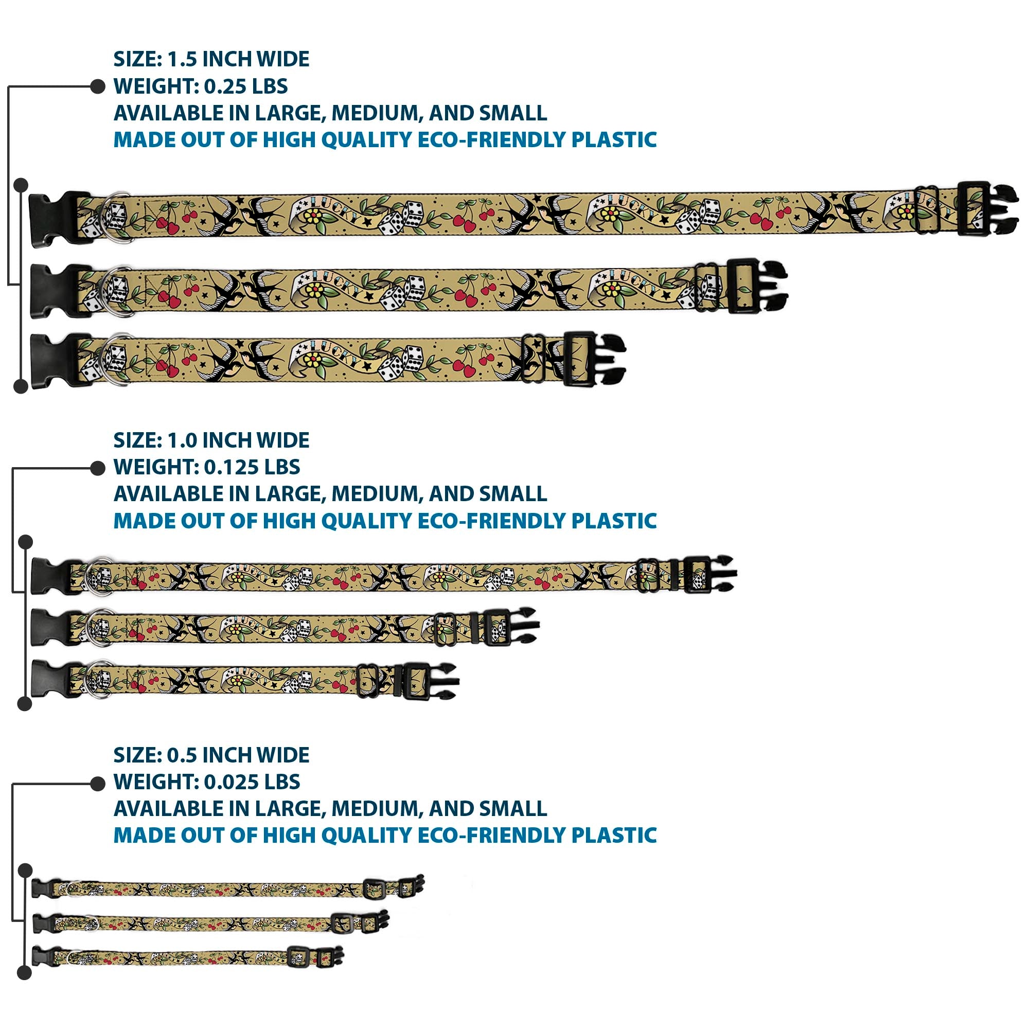 Plastic Clip Collar - Lucky Tan Plastic Clip Collars Buckle-Down