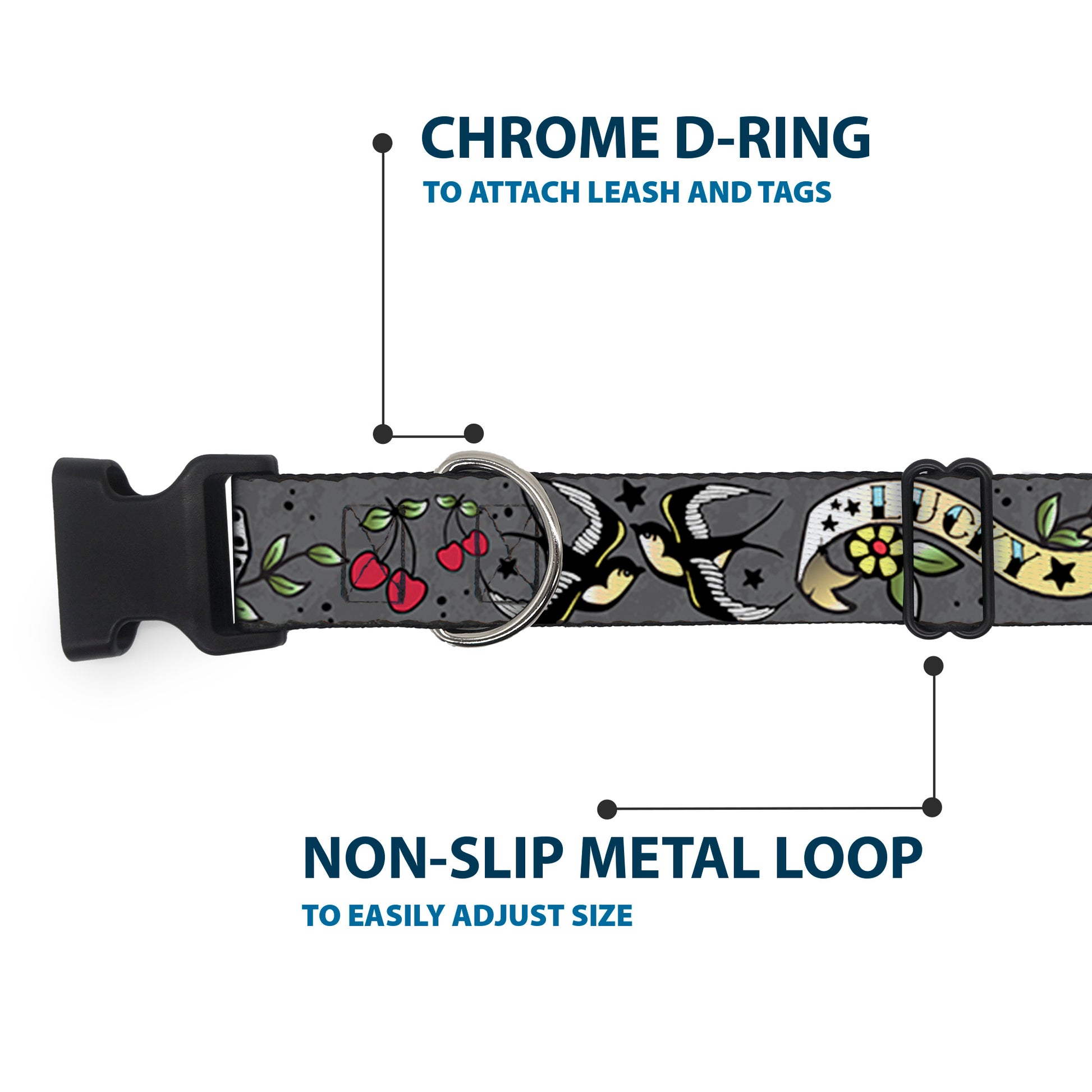 Plastic Clip Collar - Lucky Gray Plastic Clip Collars Buckle-Down