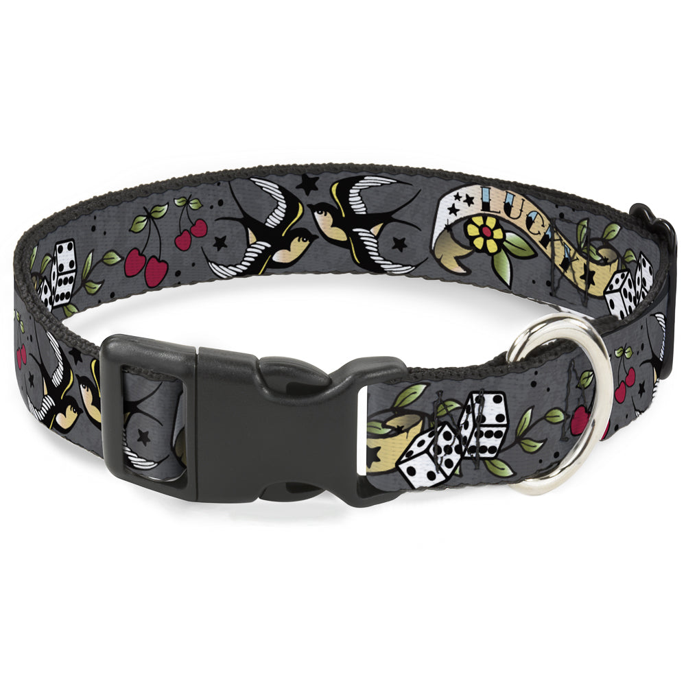 Plastic Clip Collar - Lucky Gray Plastic Clip Collars Buckle-Down