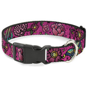 Plastic Clip Collar - Love Kills Pink Plastic Clip Collars Buckle-Down