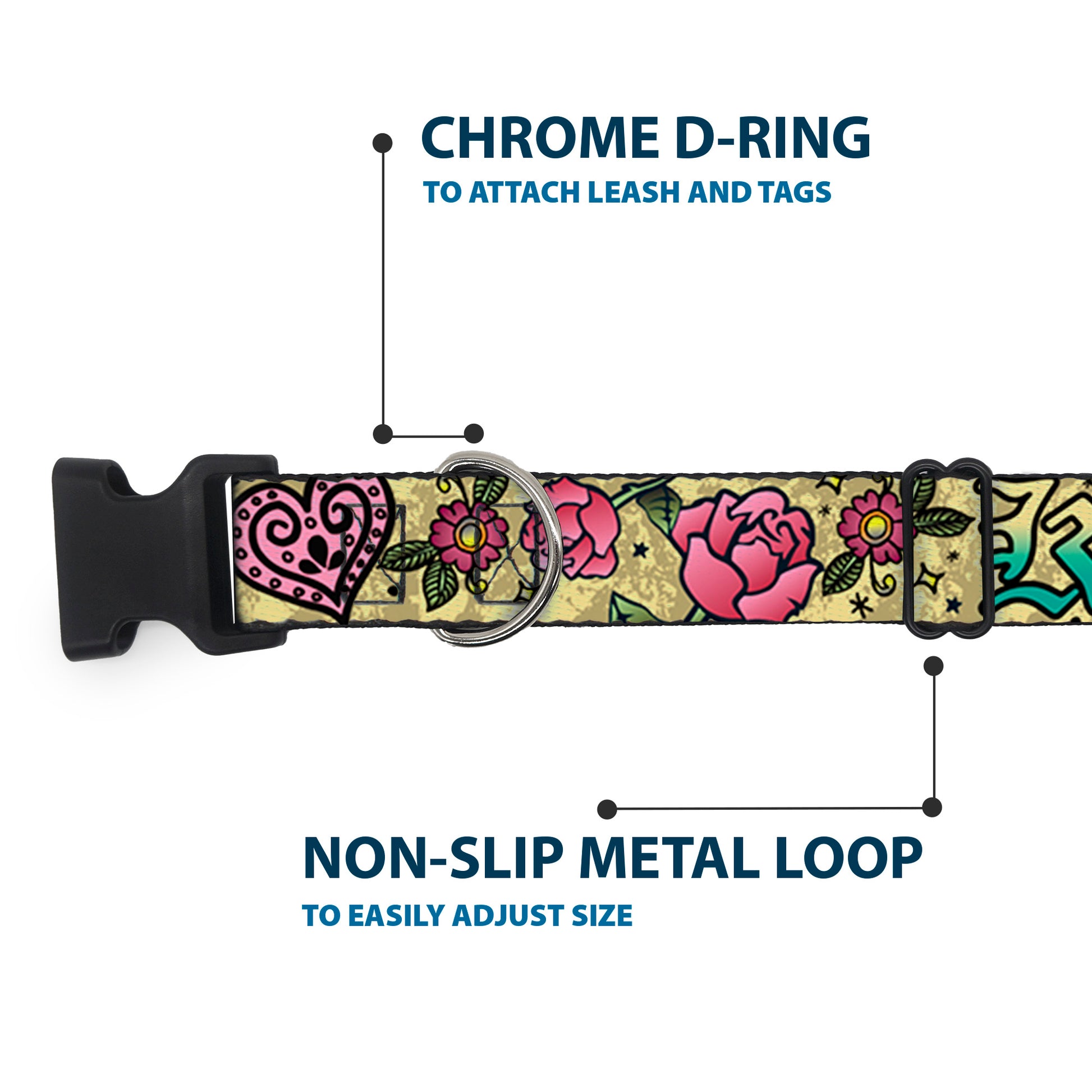 Plastic Clip Collar - Love Kills Tan Plastic Clip Collars Buckle-Down