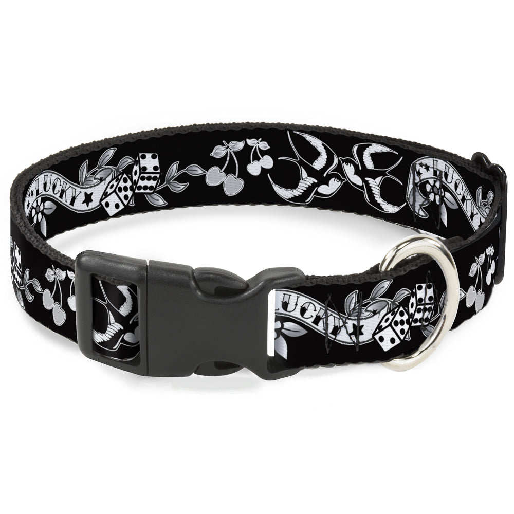 Plastic Clip Collar - Lucky Black/White Plastic Clip Collars Buckle-Down
