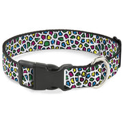 Plastic Clip Collar - Leopard White/Multi Color Plastic Clip Collars Buckle-Down