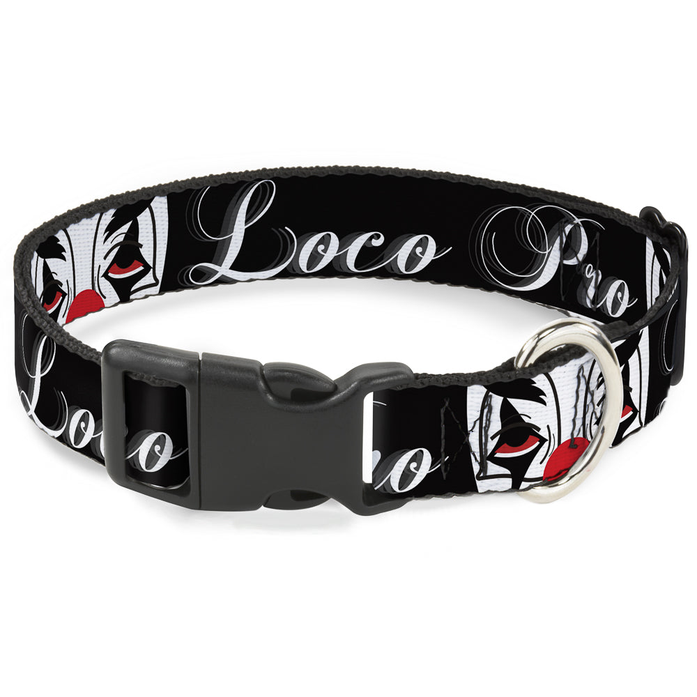 Buckle-Down Plastic Buckle Dog Collar - Loco Pro Clown Plastic Clip Collars Buckle-Down