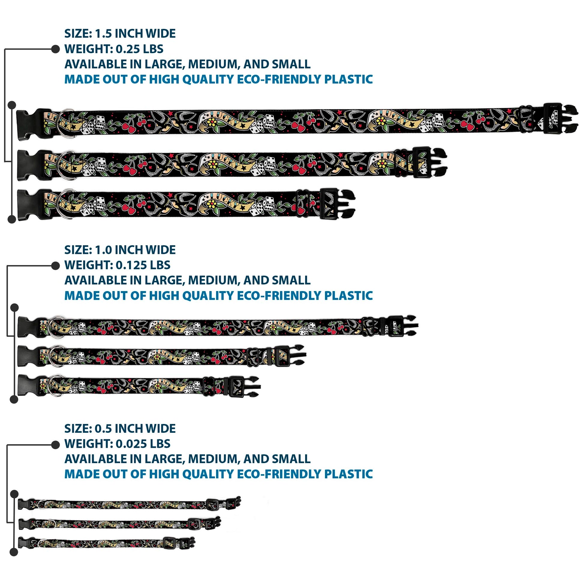 Plastic Clip Collar - Lucky Black Plastic Clip Collars Buckle-Down