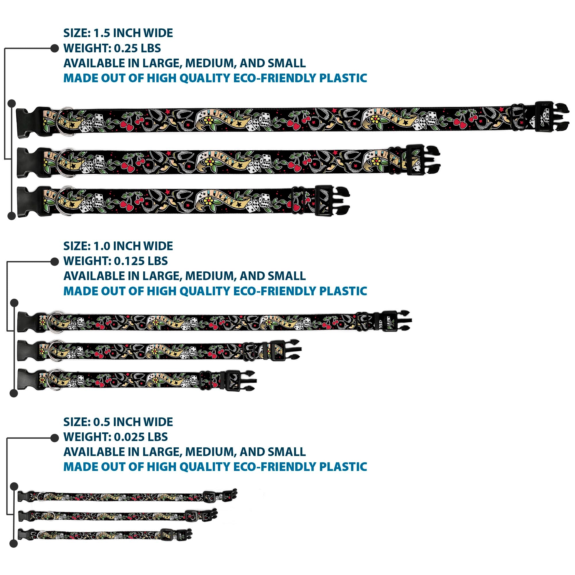 Plastic Clip Collar - Lucky Black Plastic Clip Collars Buckle-Down