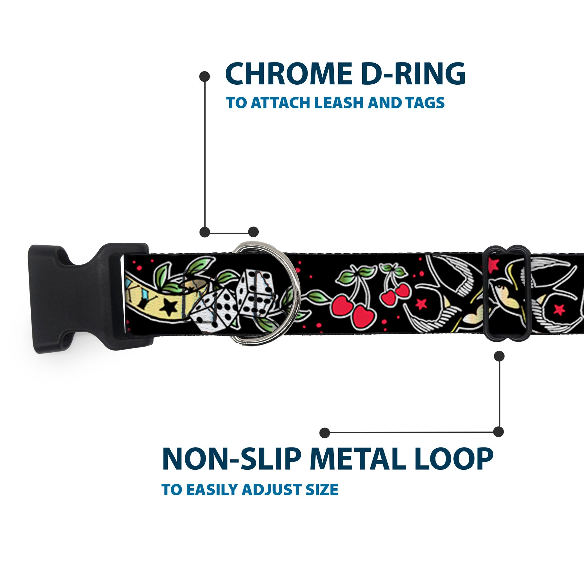 Plastic Clip Collar - Lucky Black Plastic Clip Collars Buckle-Down