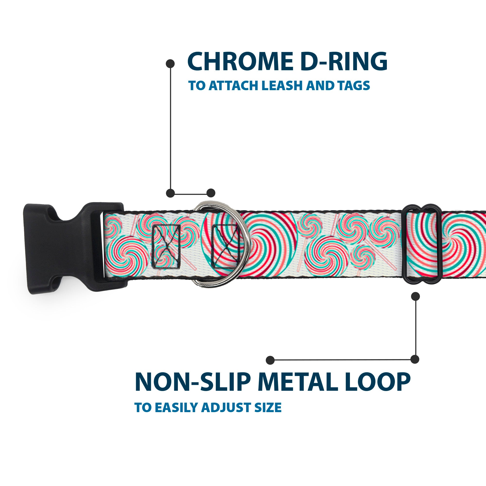 Plastic Clip Collar - Lollipops Plastic Clip Collars Buckle-Down