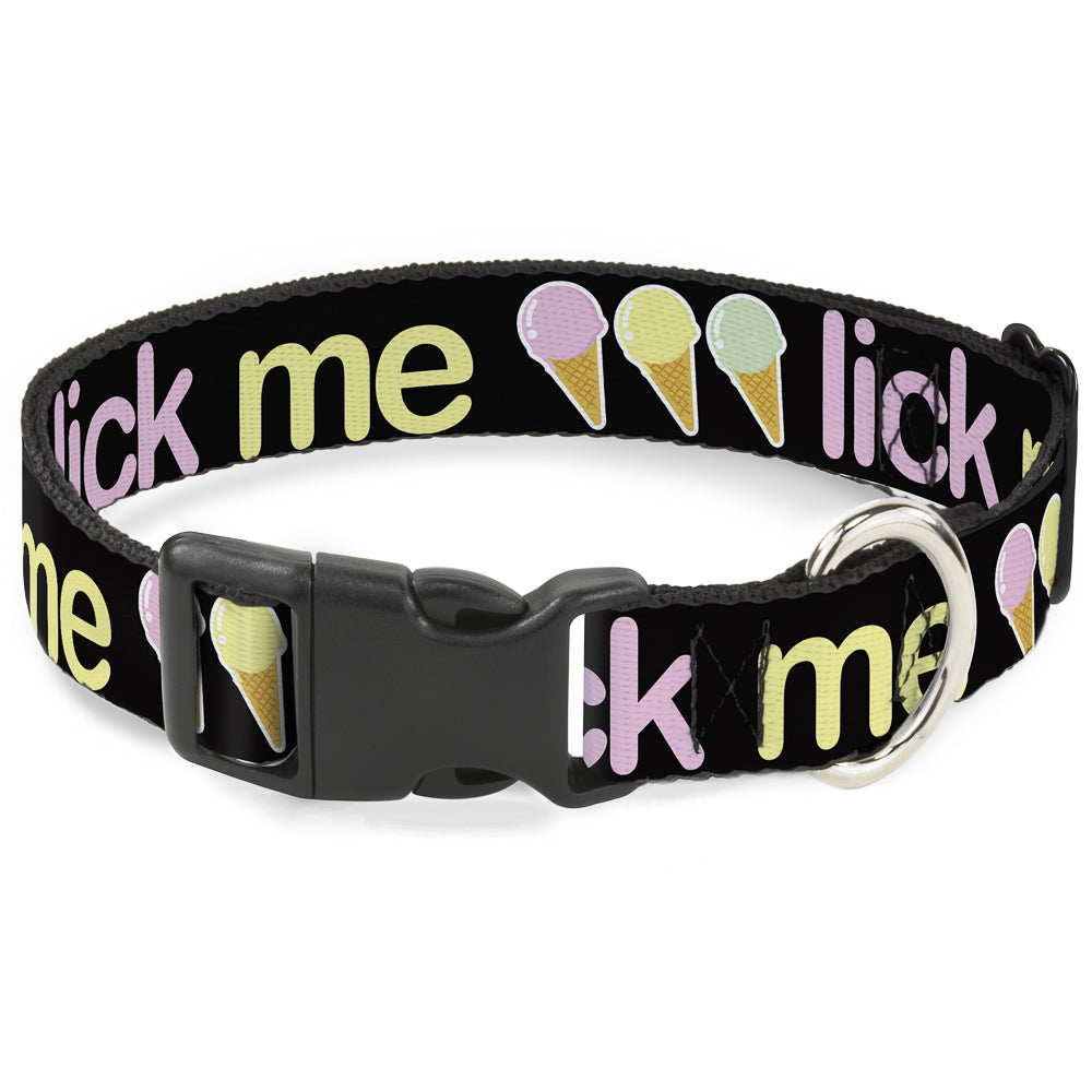 Buckle-Down Plastic Buckle Dog Collar - LICK ME Ice Cream Cones Plastic Clip Collars Buckle-Down