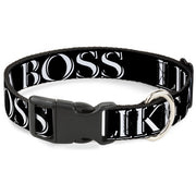 Plastic Clip Collar - LIKE A BOSS2 Black/Red Plastic Clip Collars Buckle-Down