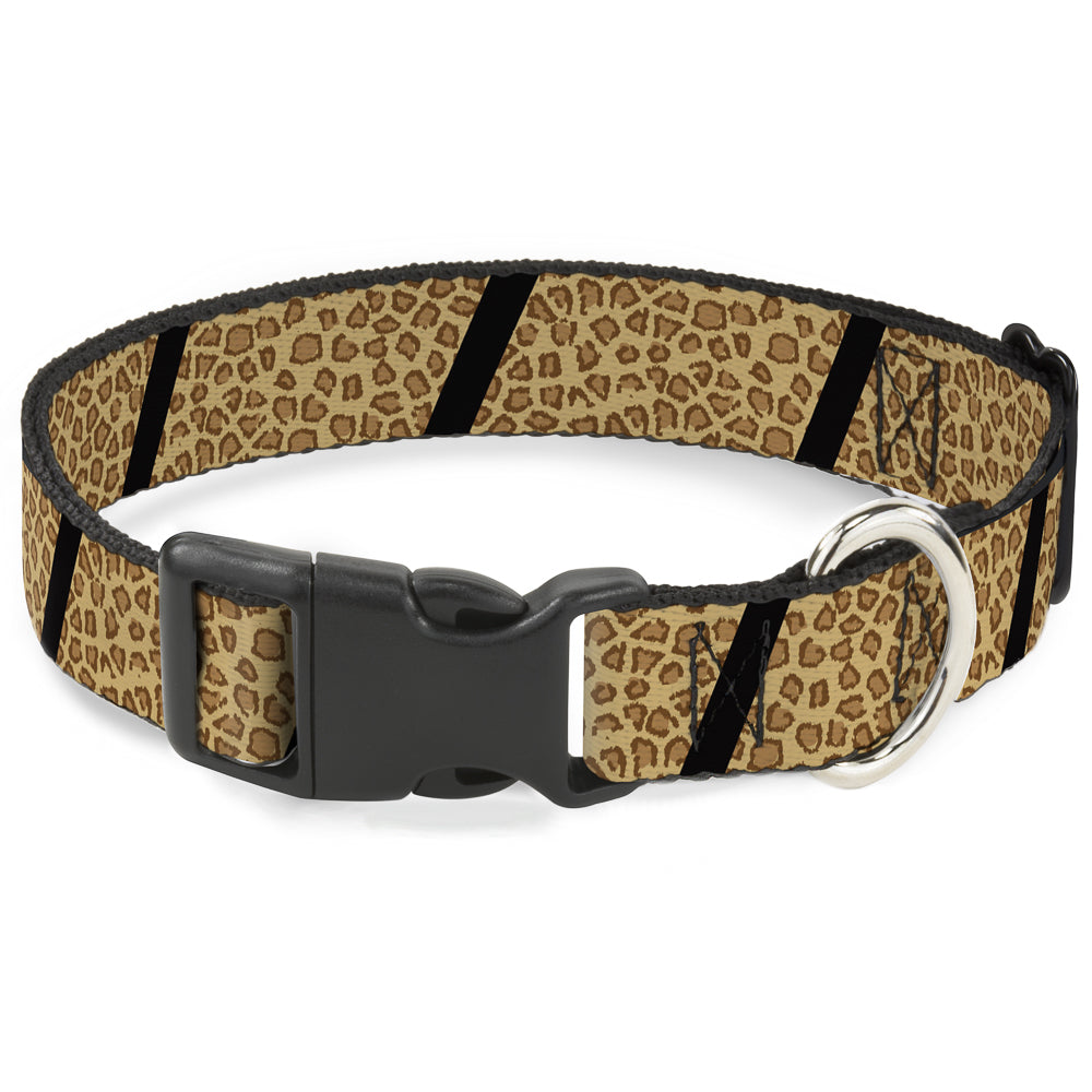 Plastic Clip Collar - Leopard Brown/Black Slash Plastic Clip Collars Buckle-Down
