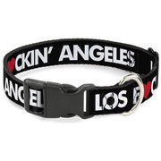 Plastic Clip Collar - LOS F*CKIN' ANGELES Heart Black/White/Red Plastic Clip Collars Buckle-Down