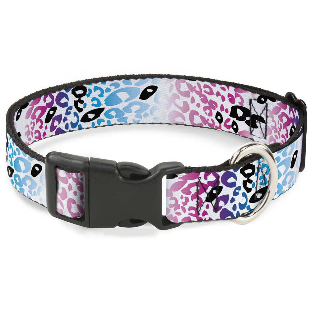 Plastic Clip Collar - Leopard White/Pinks/Blues/Black Plastic Clip Collars Buckle-Down