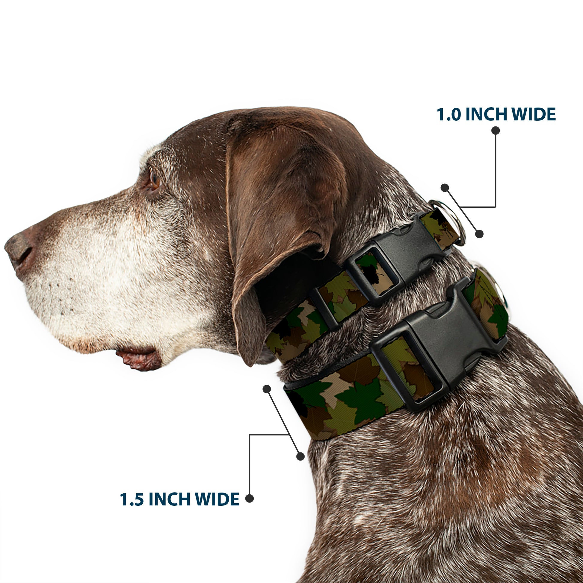 Plastic Clip Collar - Leaf Camo Browns/Greens/Black Plastic Clip Collars Buckle-Down
