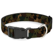 Plastic Clip Collar - Leaf Camo Browns/Greens/Black Plastic Clip Collars Buckle-Down