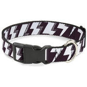 Plastic Clip Collar - Lightning Bolts Sketch Plum/White Plastic Clip Collars Buckle-Down