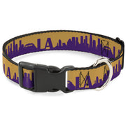Plastic Clip Collar - Los Angeles Solid Skyline/LA Gold/Purple Plastic Clip Collars Buckle-Down