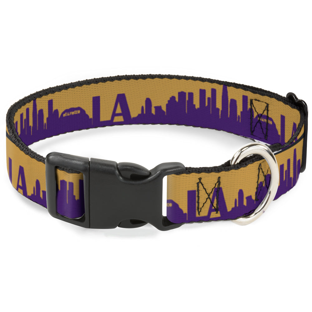 Plastic Clip Collar - Los Angeles Solid Skyline/LA Gold/Purple Plastic Clip Collars Buckle-Down