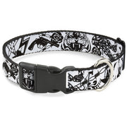 Plastic Clip Collar - Madness White/Black Plastic Clip Collars Buckle-Down