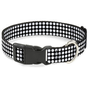 Plastic Clip Collar - Mini Polka Dots Black/White Plastic Clip Collars Buckle-Down