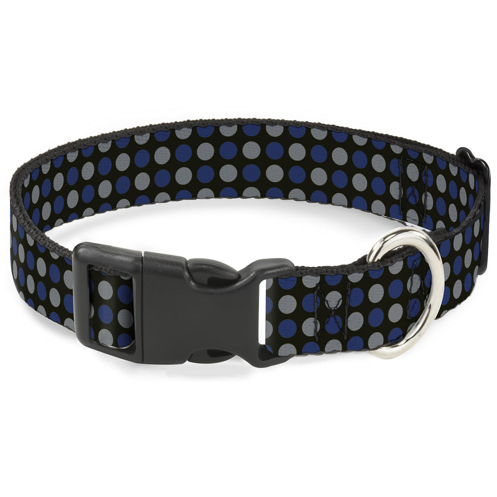 Plastic Clip Collar - Mini Polka Dots Black/Blue/Gray Plastic Clip Collars Buckle-Down