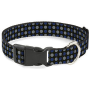 Plastic Clip Collar - Mini Polka Dots Black/Blue/Gray Plastic Clip Collars Buckle-Down