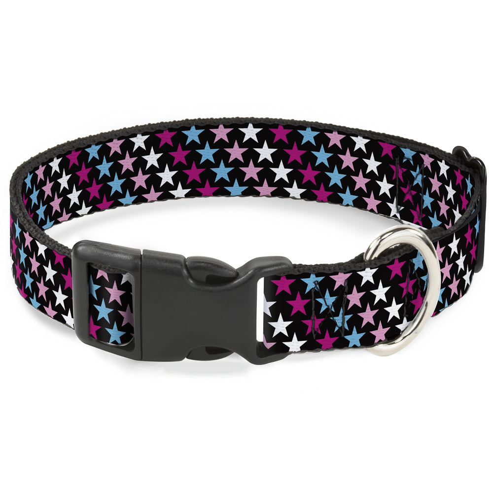 Plastic Clip Collar - Mini Stars Black/Pink/Blue/White Plastic Clip Collars Buckle-Down