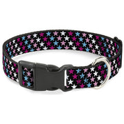 Plastic Clip Collar - Mini Stars Black/Pink/Blue/White Plastic Clip Collars Buckle-Down