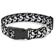 Plastic Clip Collar - Mud Flap Girl Diamonds Black/White Plastic Clip Collars Buckle-Down