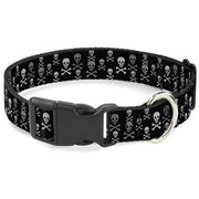 Plastic Clip Collar - Multi Skull Black/Gray Plastic Clip Collars Buckle-Down