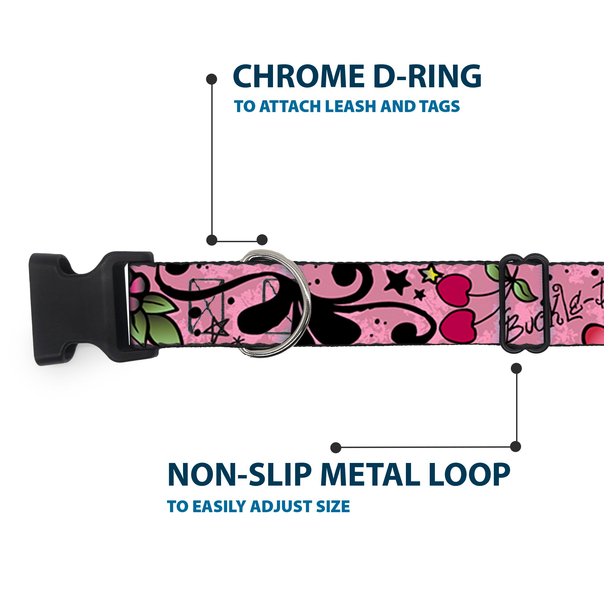 Plastic Clip Collar - Mom & Dad Pink Plastic Clip Collars Buckle-Down