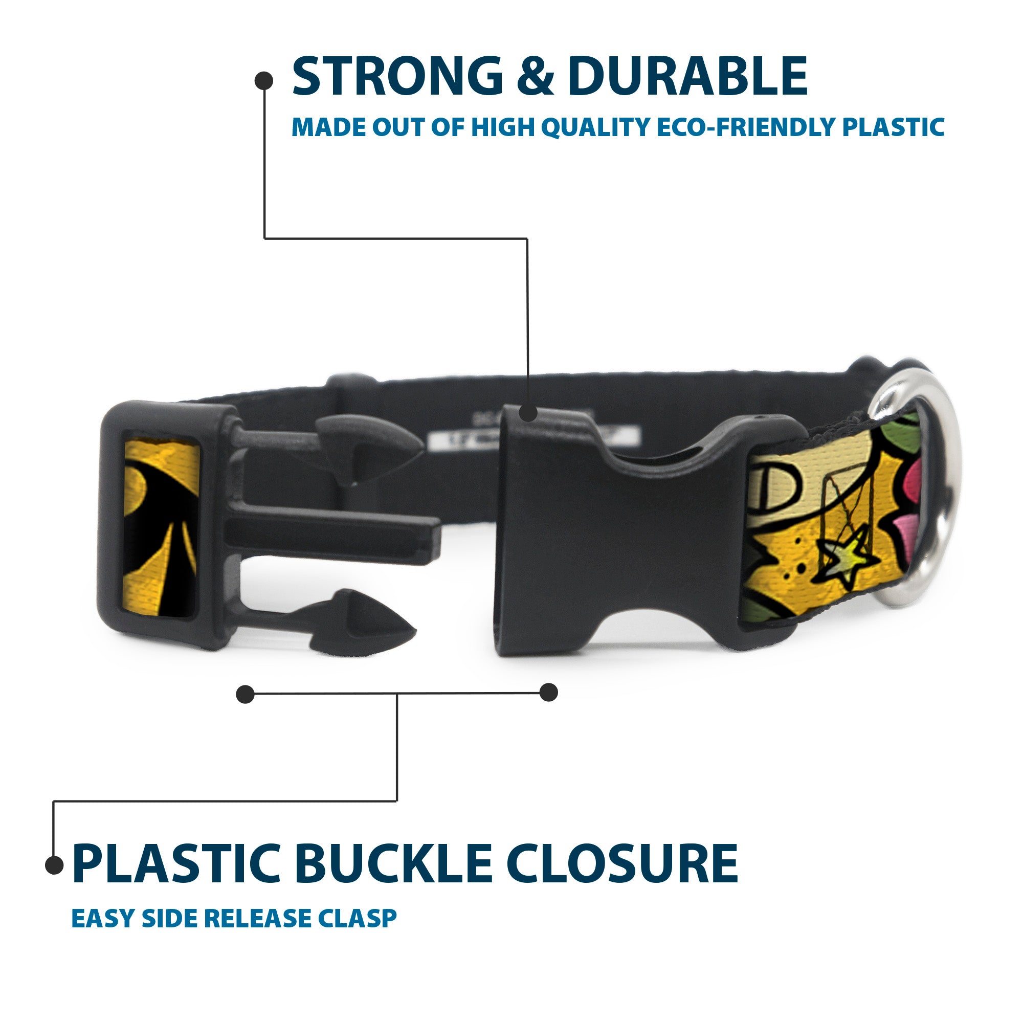 Plastic Clip Collar - Mom & Dad Yellow Plastic Clip Collars Buckle-Down