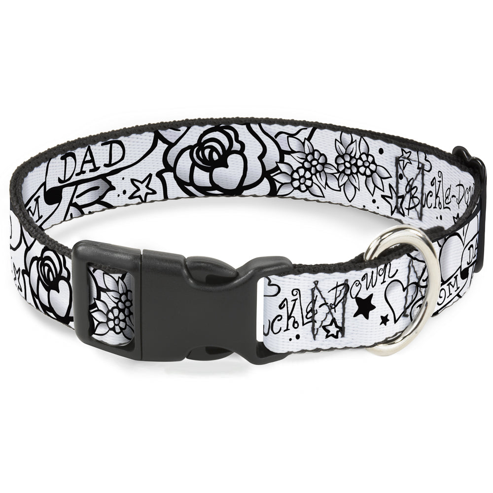 Plastic Clip Collar - Mom & Dad Black/White Plastic Clip Collars Buckle-Down