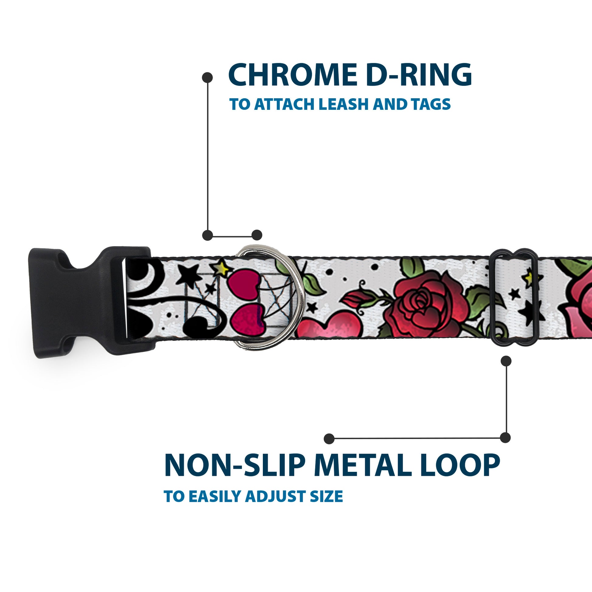 Plastic Clip Collar - Mom & Dad CLOSE-UP White Plastic Clip Collars Buckle-Down