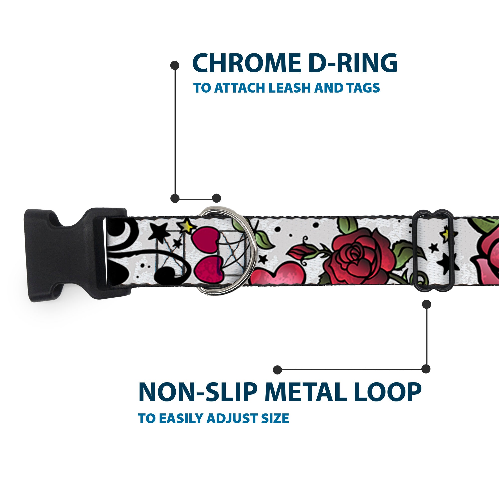 Plastic Clip Collar - Mom & Dad CLOSE-UP White Plastic Clip Collars Buckle-Down