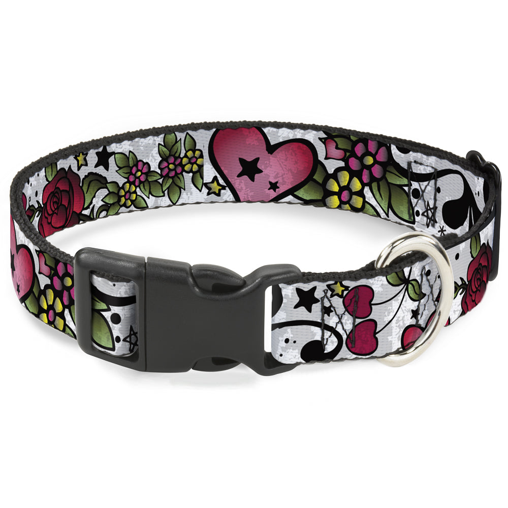 Plastic Clip Collar - Mom & Dad CLOSE-UP White Plastic Clip Collars Buckle-Down