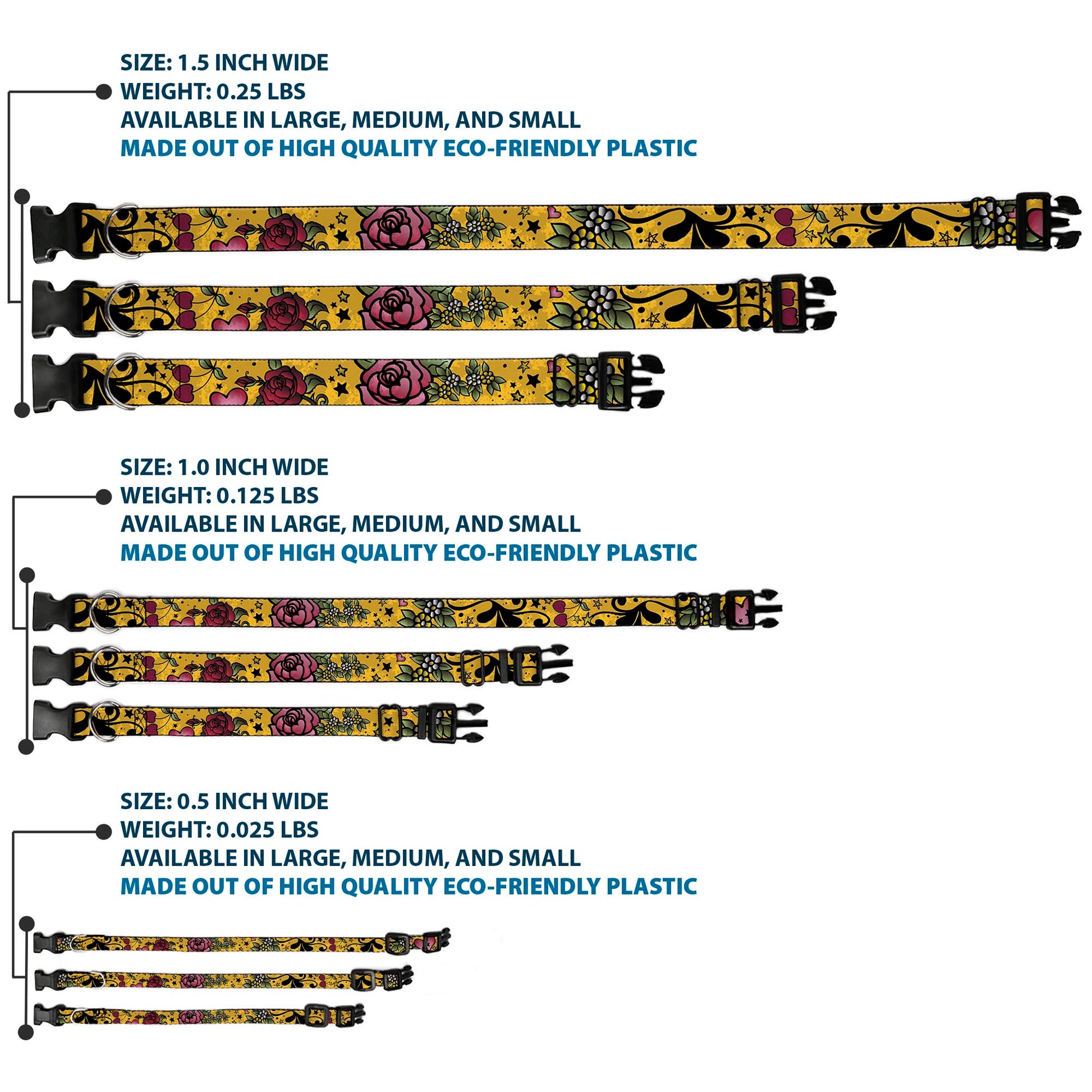 Plastic Clip Collar - Mom & Dad CLOSE-UP Yellow Plastic Clip Collars Buckle-Down