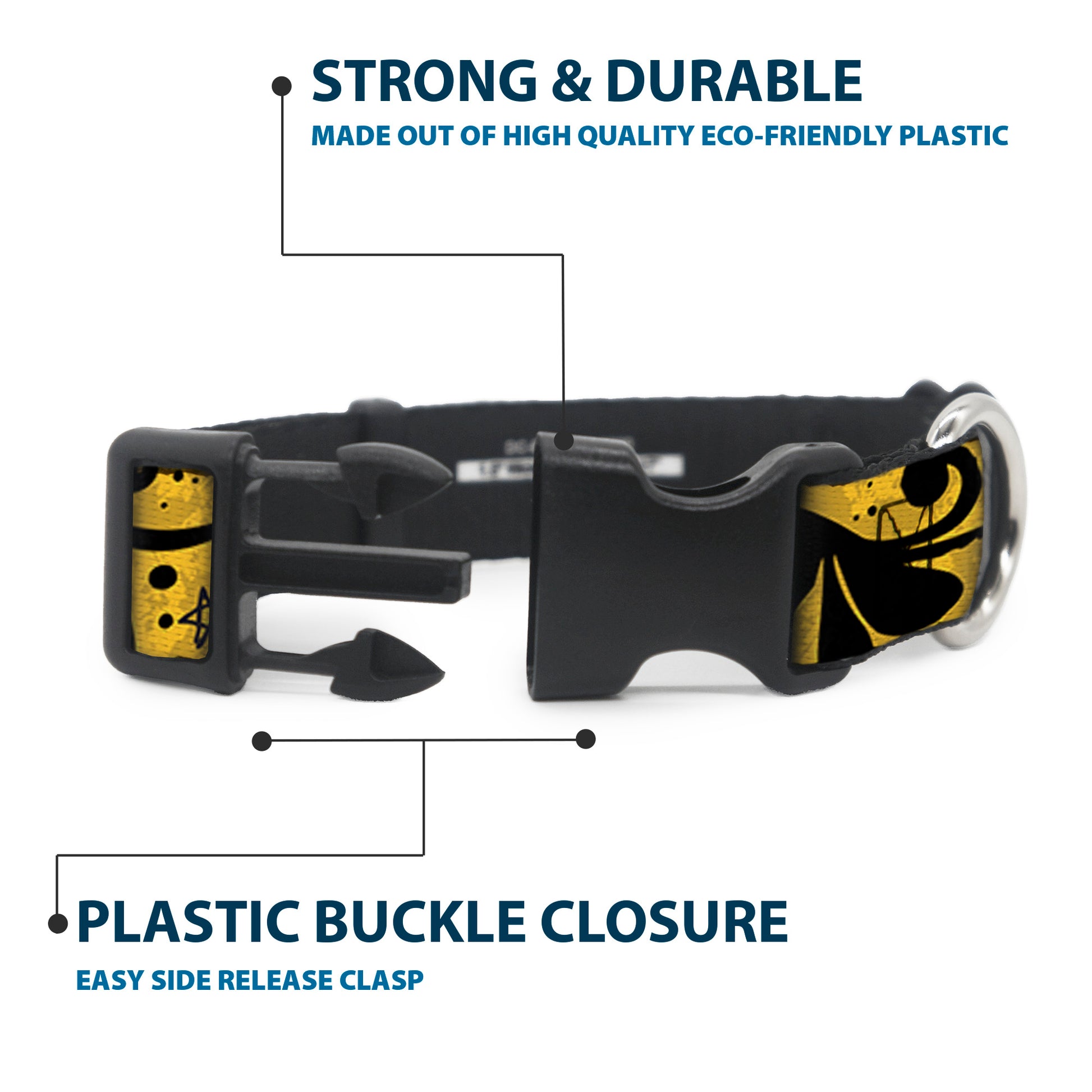 Plastic Clip Collar - Mom & Dad CLOSE-UP Yellow Plastic Clip Collars Buckle-Down