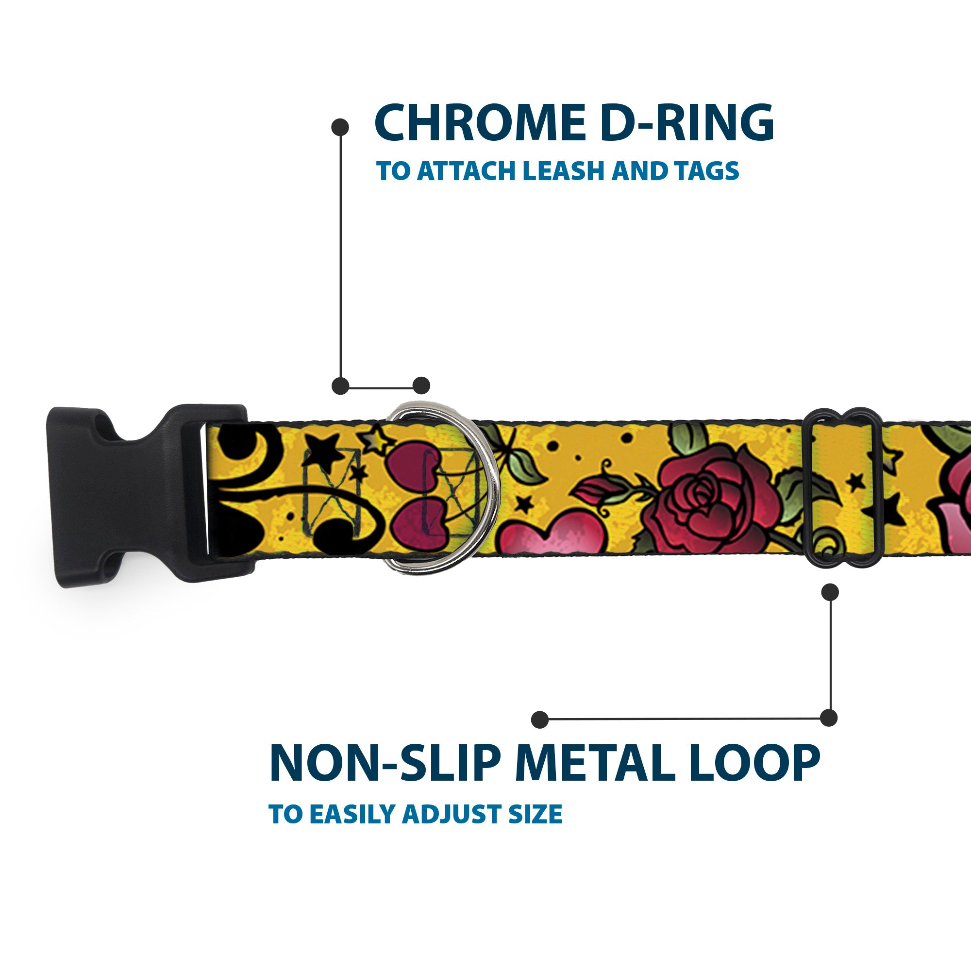 Plastic Clip Collar - Mom & Dad CLOSE-UP Yellow Plastic Clip Collars Buckle-Down