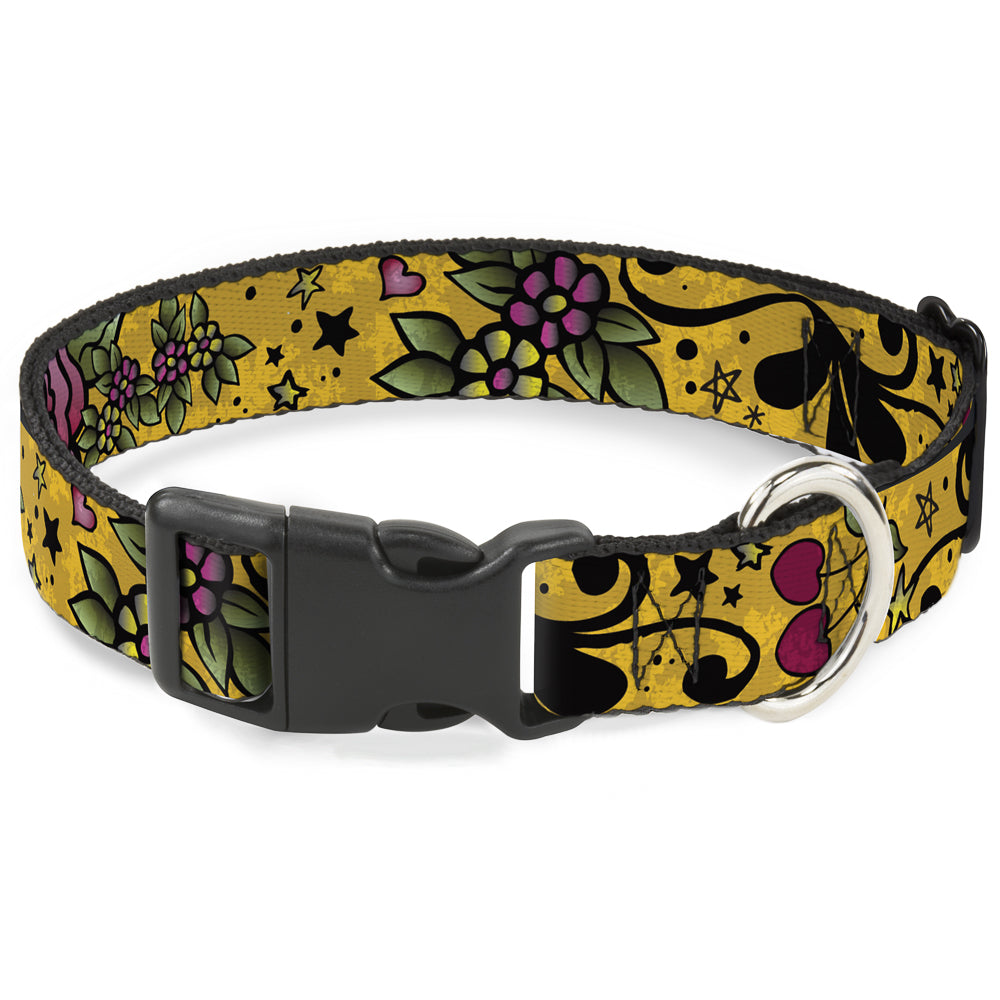 Plastic Clip Collar - Mom & Dad CLOSE-UP Yellow Plastic Clip Collars Buckle-Down