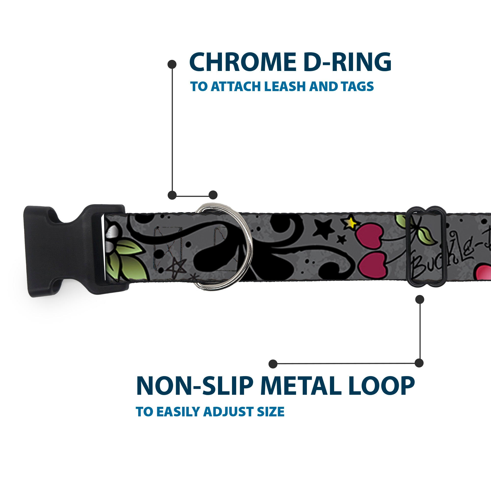 Plastic Clip Collar - Mom & Mom Gray Plastic Clip Collars Buckle-Down
