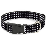 Plastic Clip Collar - Micro Polka Dots Black/White Plastic Clip Collars Buckle-Down