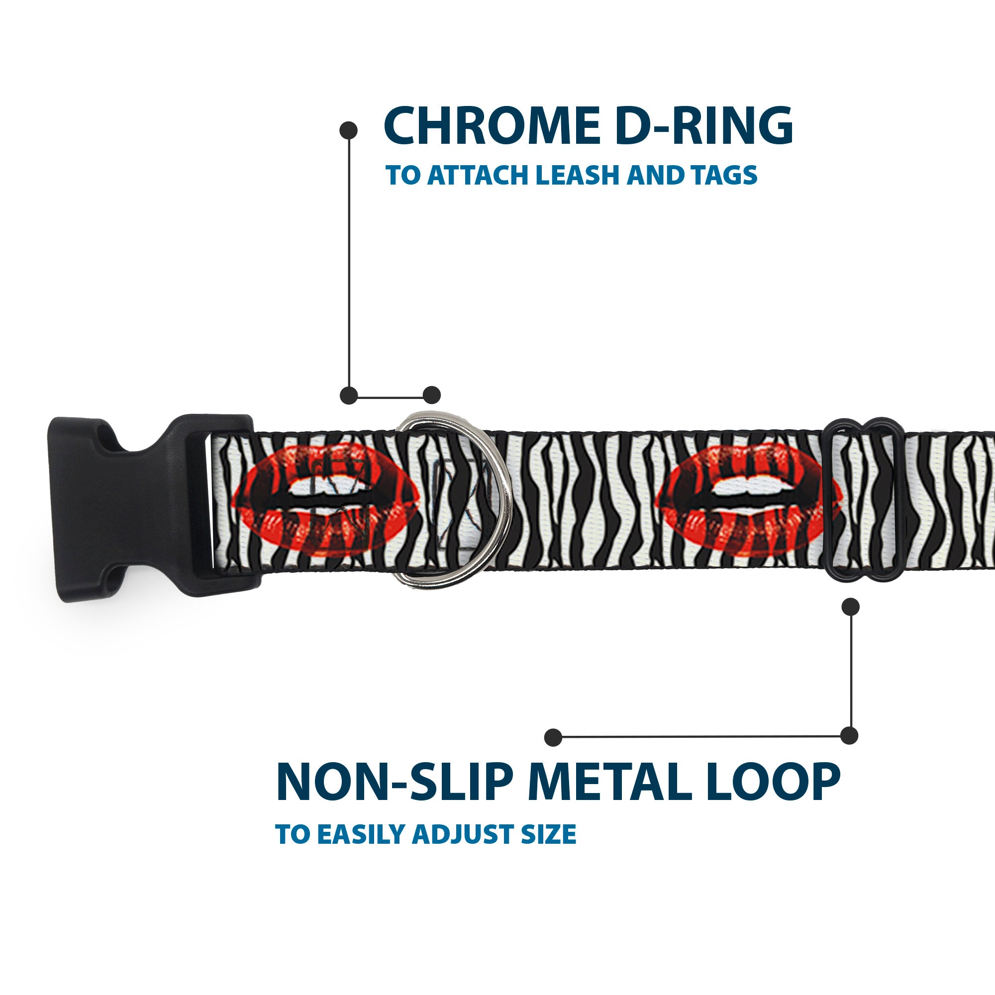 Plastic Clip Collar - Mouth Zebra Plastic Clip Collars Buckle-Down