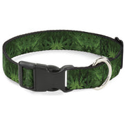 Buckle-Down Plastic Buckle Dog Collar - Marijuana Leaves Stacked Plastic Clip Collars Buckle-Down