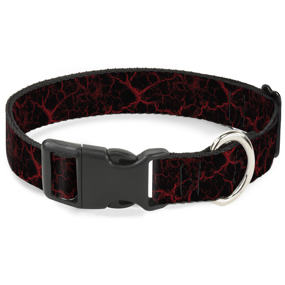 Plastic Clip Collar - Marble Black/Red Plastic Clip Collars Buckle-Down