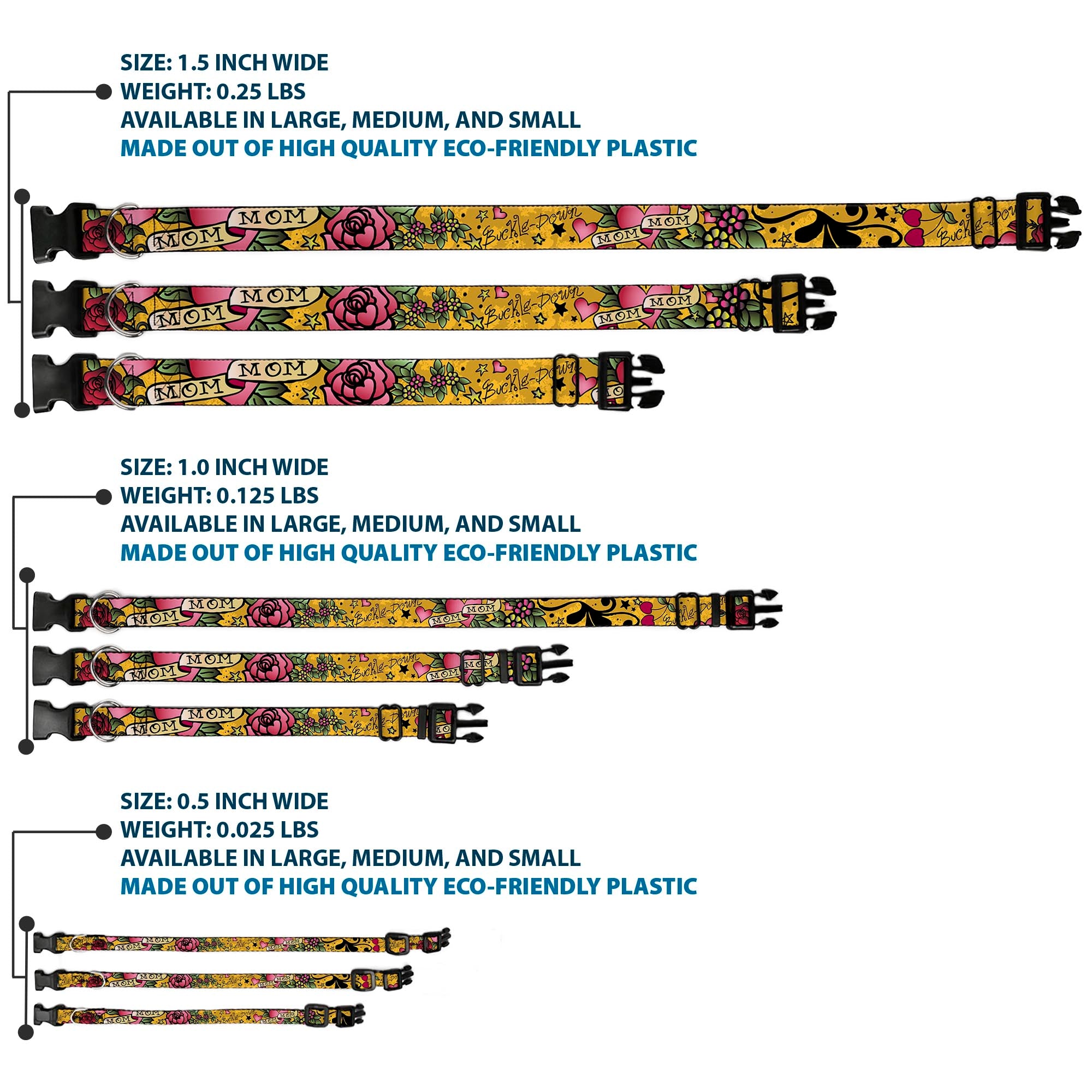 Plastic Clip Collar - Mom & Mom Yellow Plastic Clip Collars Buckle-Down