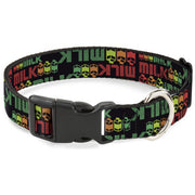 Plastic Clip Collar - MILK/Cartoons Black/Multi Color Plastic Clip Collars Buckle-Down
