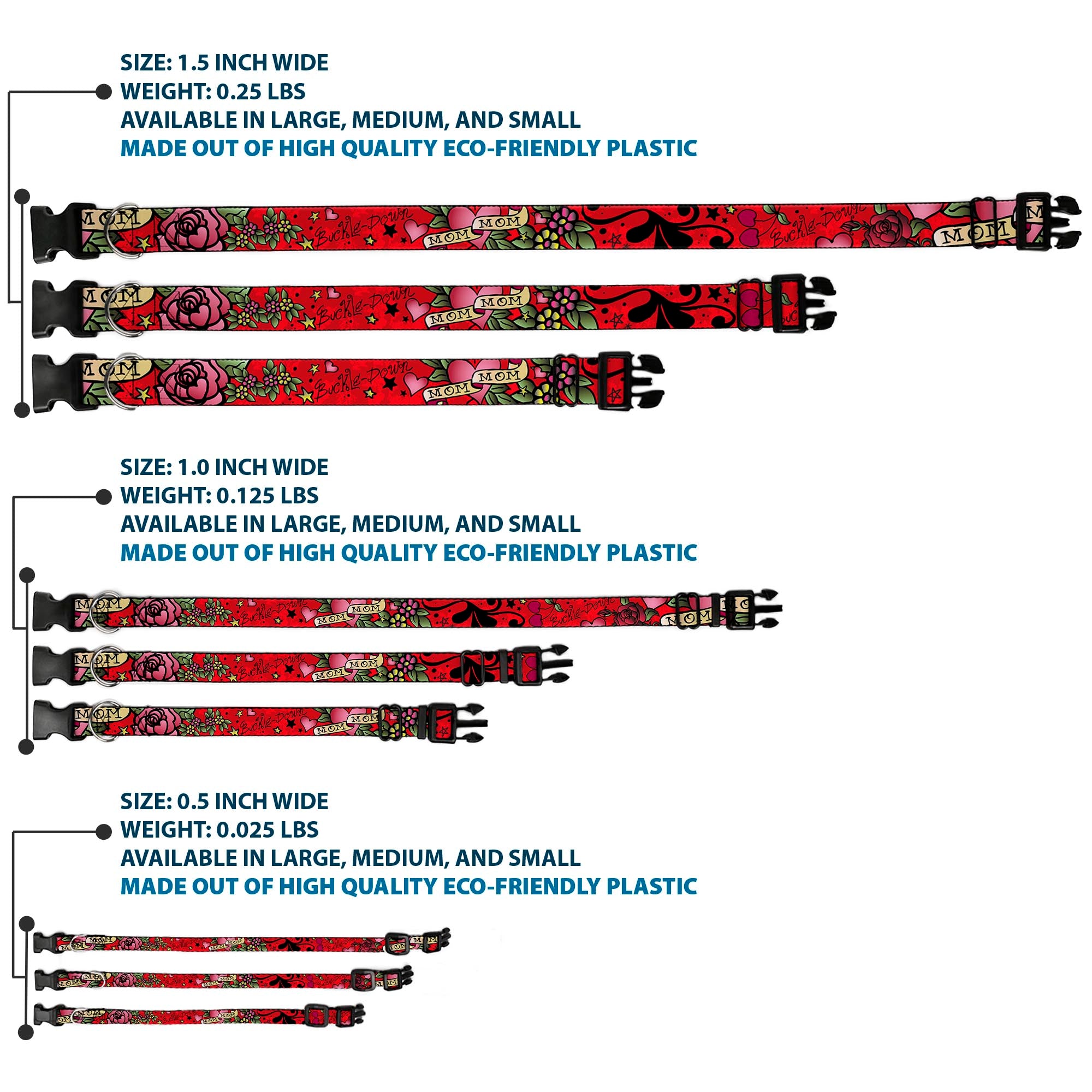 Plastic Clip Collar - Mom & Mom Red Plastic Clip Collars Buckle-Down