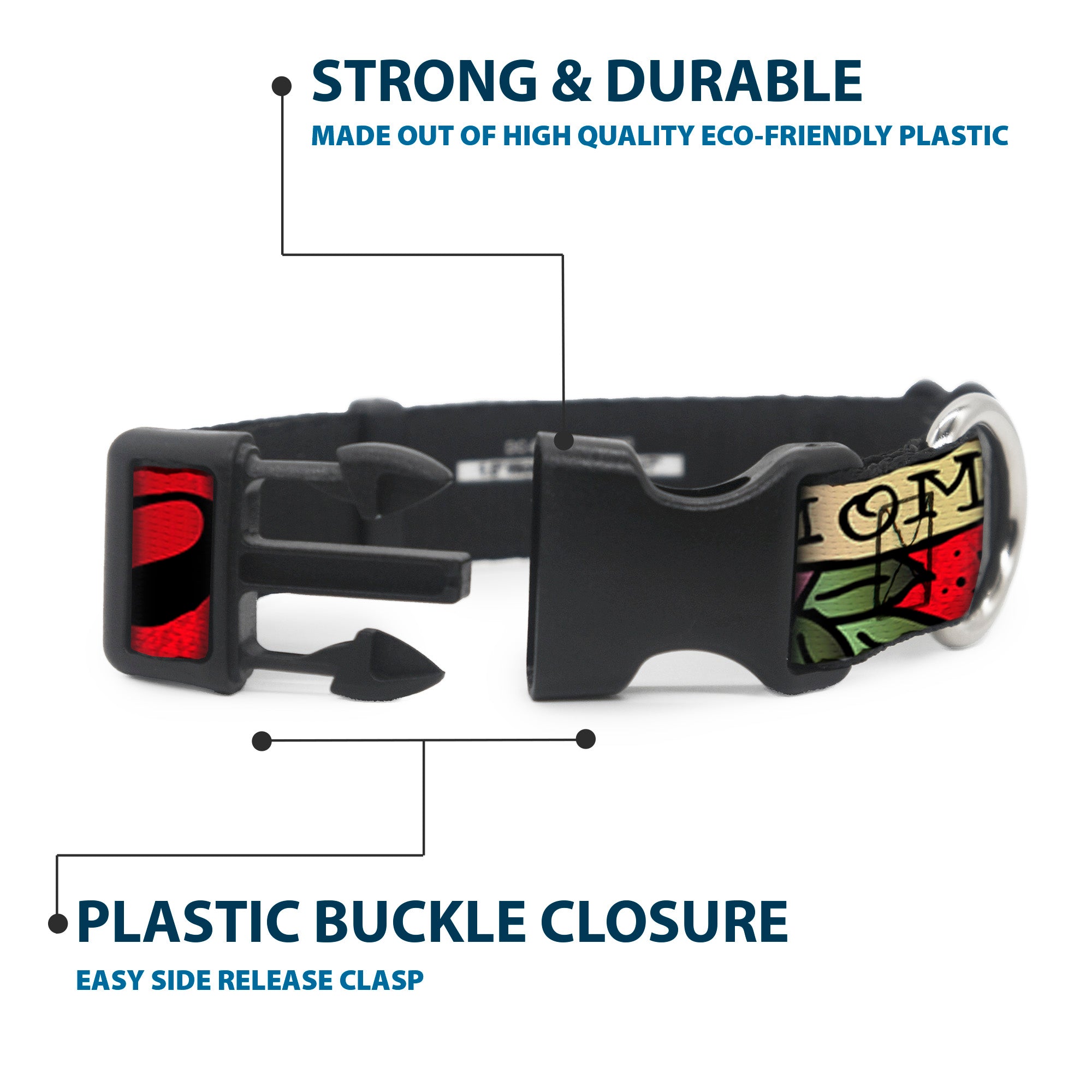 Plastic Clip Collar - Mom & Mom Red Plastic Clip Collars Buckle-Down